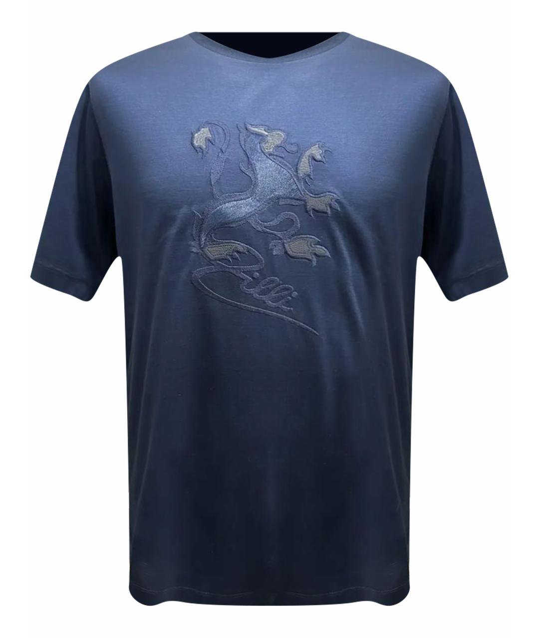 ZILLI Темно-синяя хлопковая футболка, фото 1