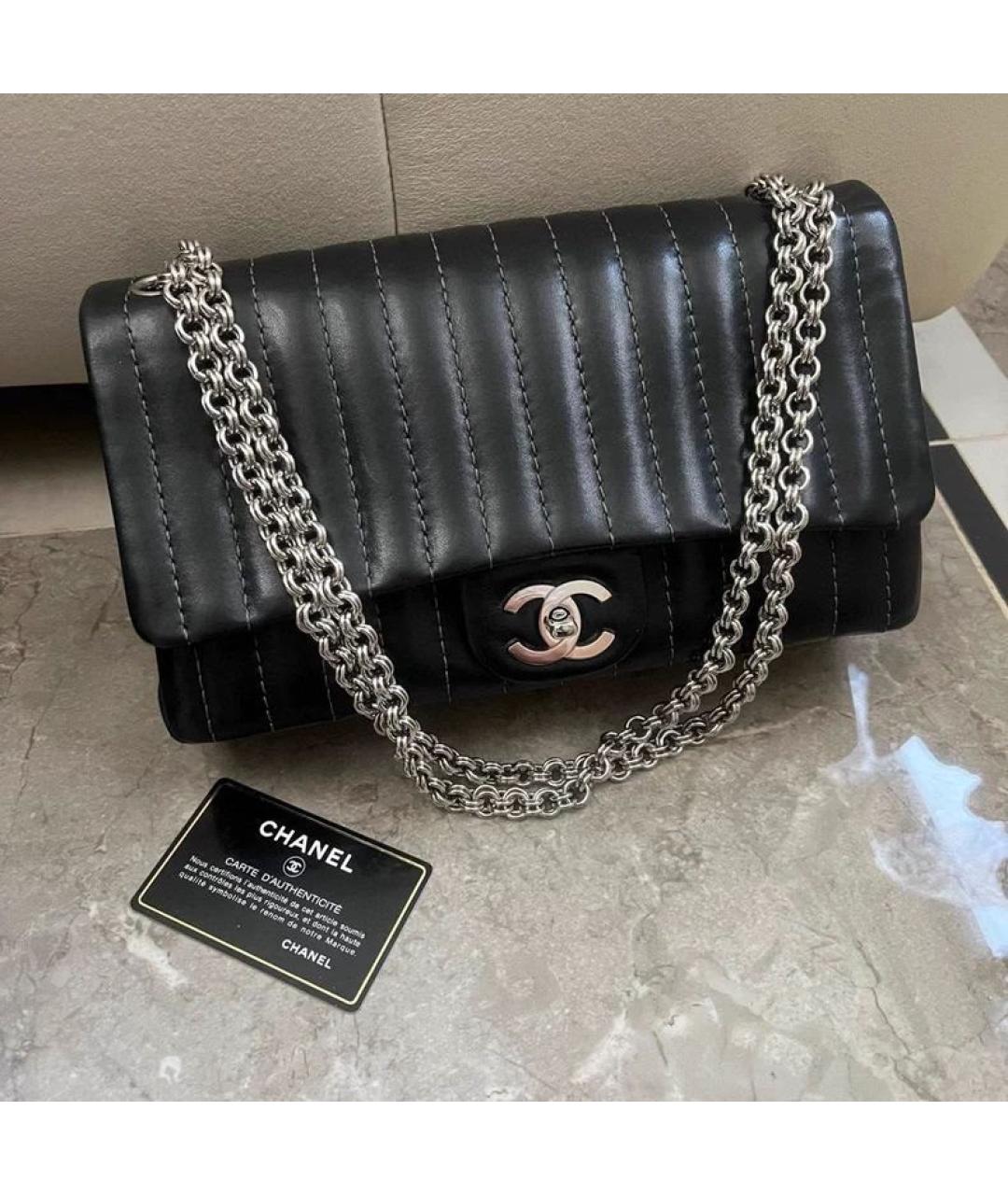 CHANEL Черная кожаная сумка через плечо, фото 9