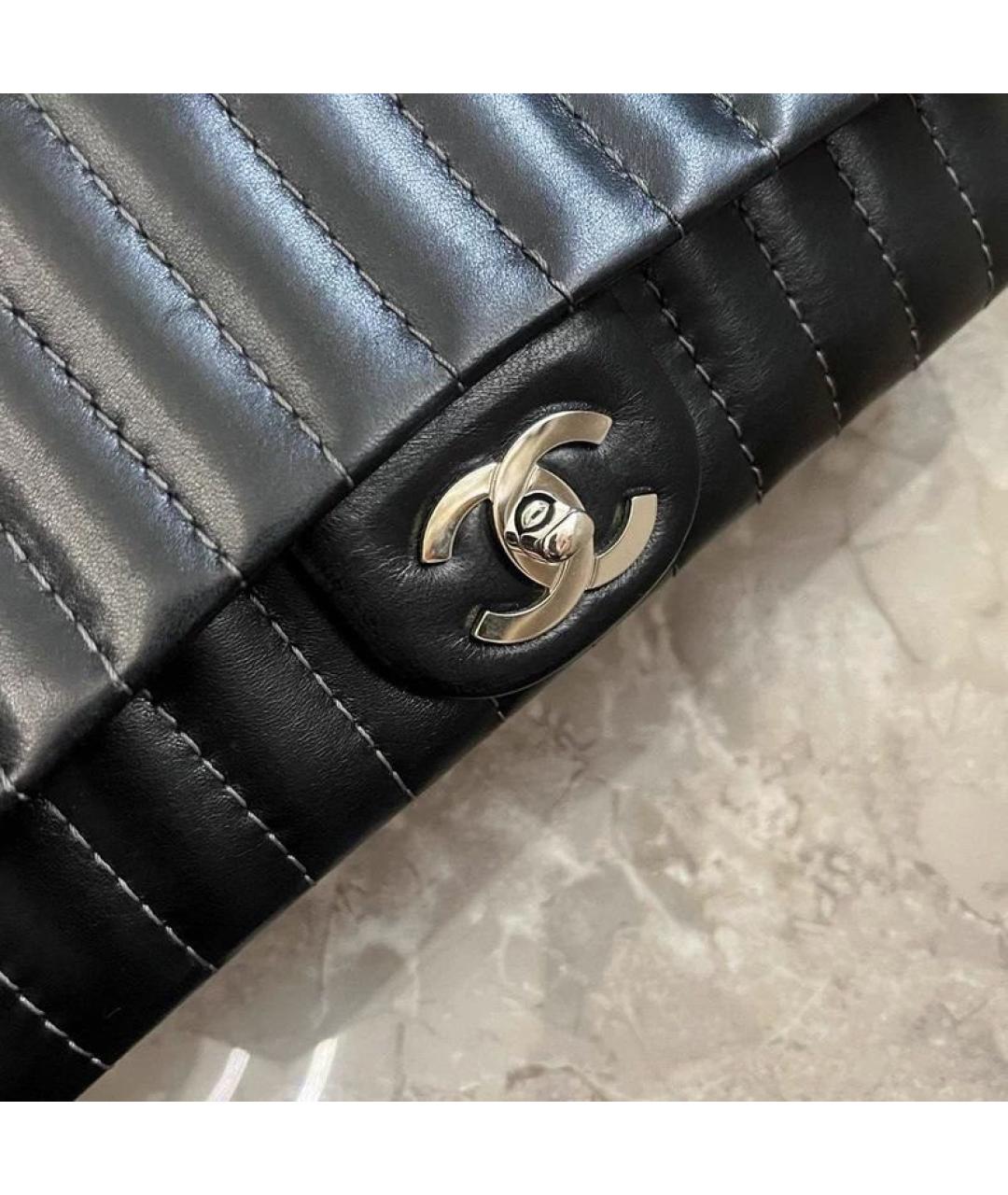 CHANEL Черная кожаная сумка через плечо, фото 7