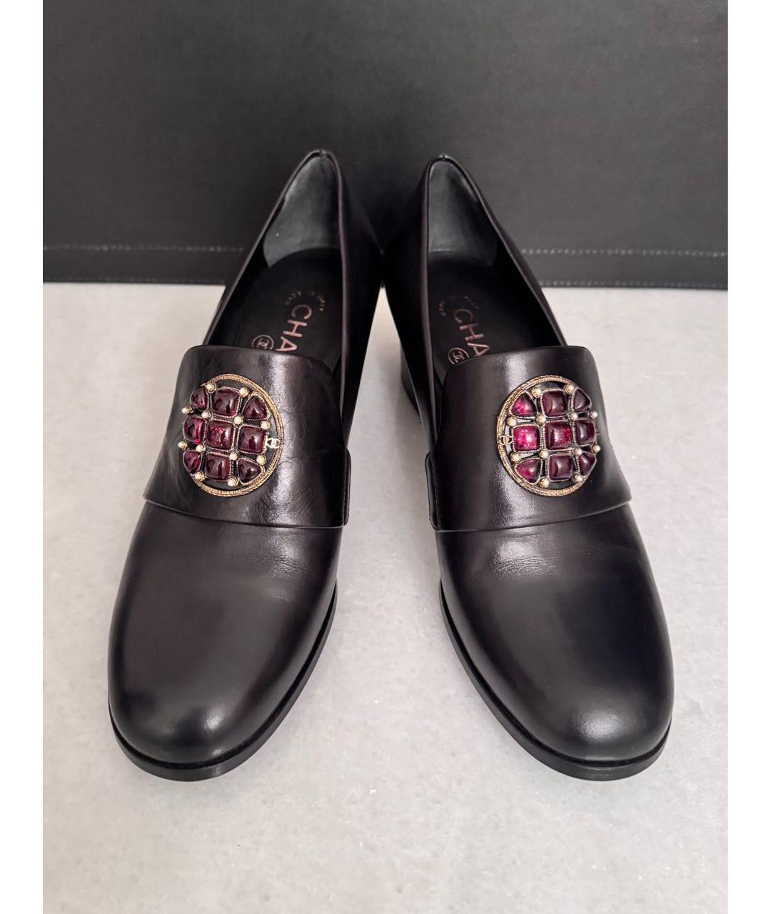 CHANEL Черные кожаные туфли, фото 2