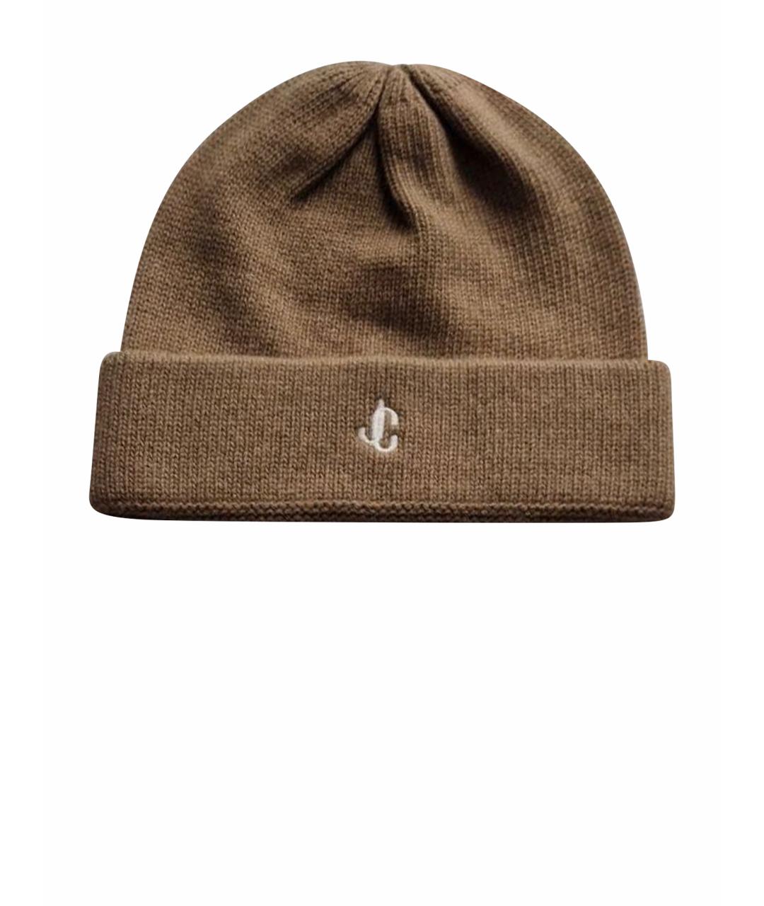 JIMMY CHOO Коричневая шерстяная шапка, фото 1