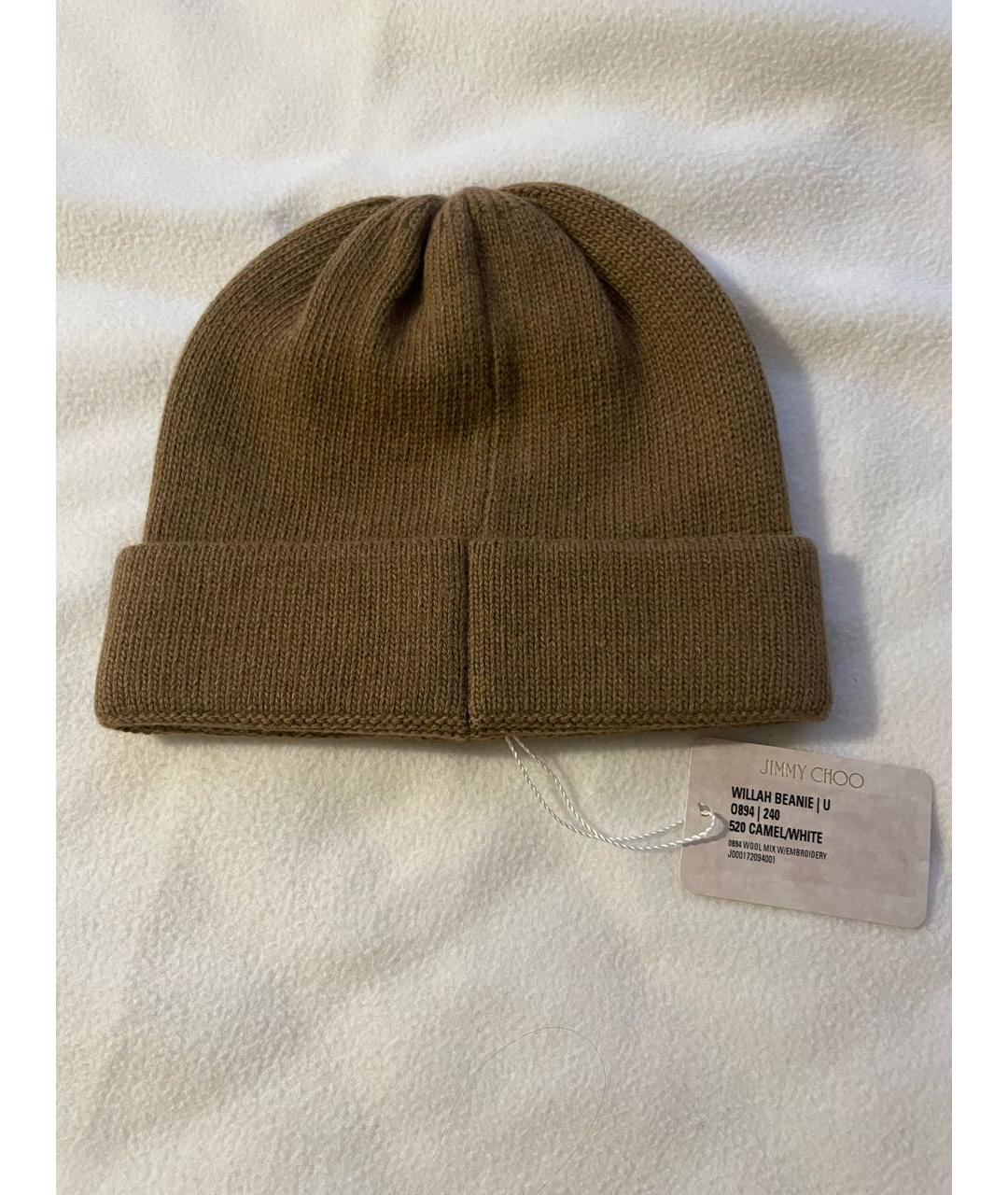 JIMMY CHOO Коричневая шерстяная шапка, фото 2