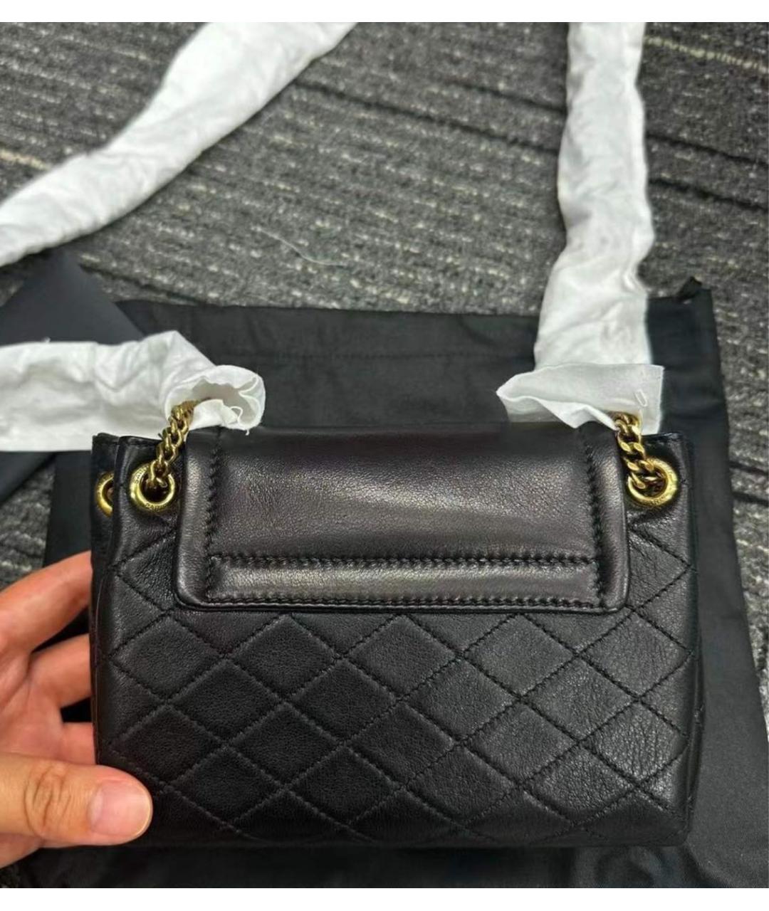 SAINT LAURENT Черная кожаная сумка через плечо, фото 7