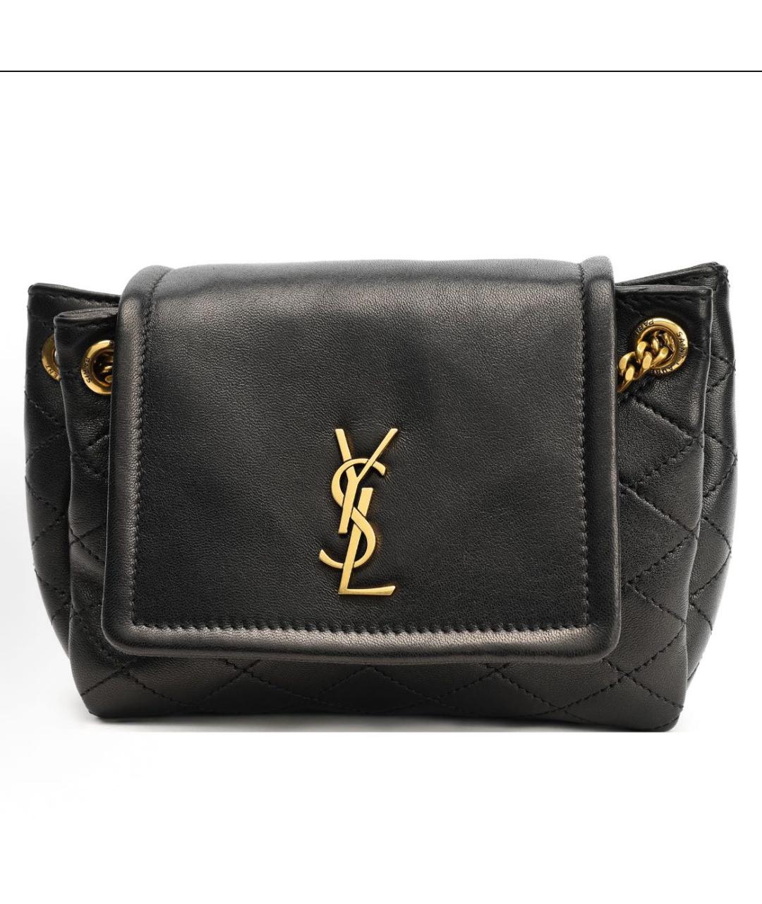 SAINT LAURENT Черная кожаная сумка через плечо, фото 8