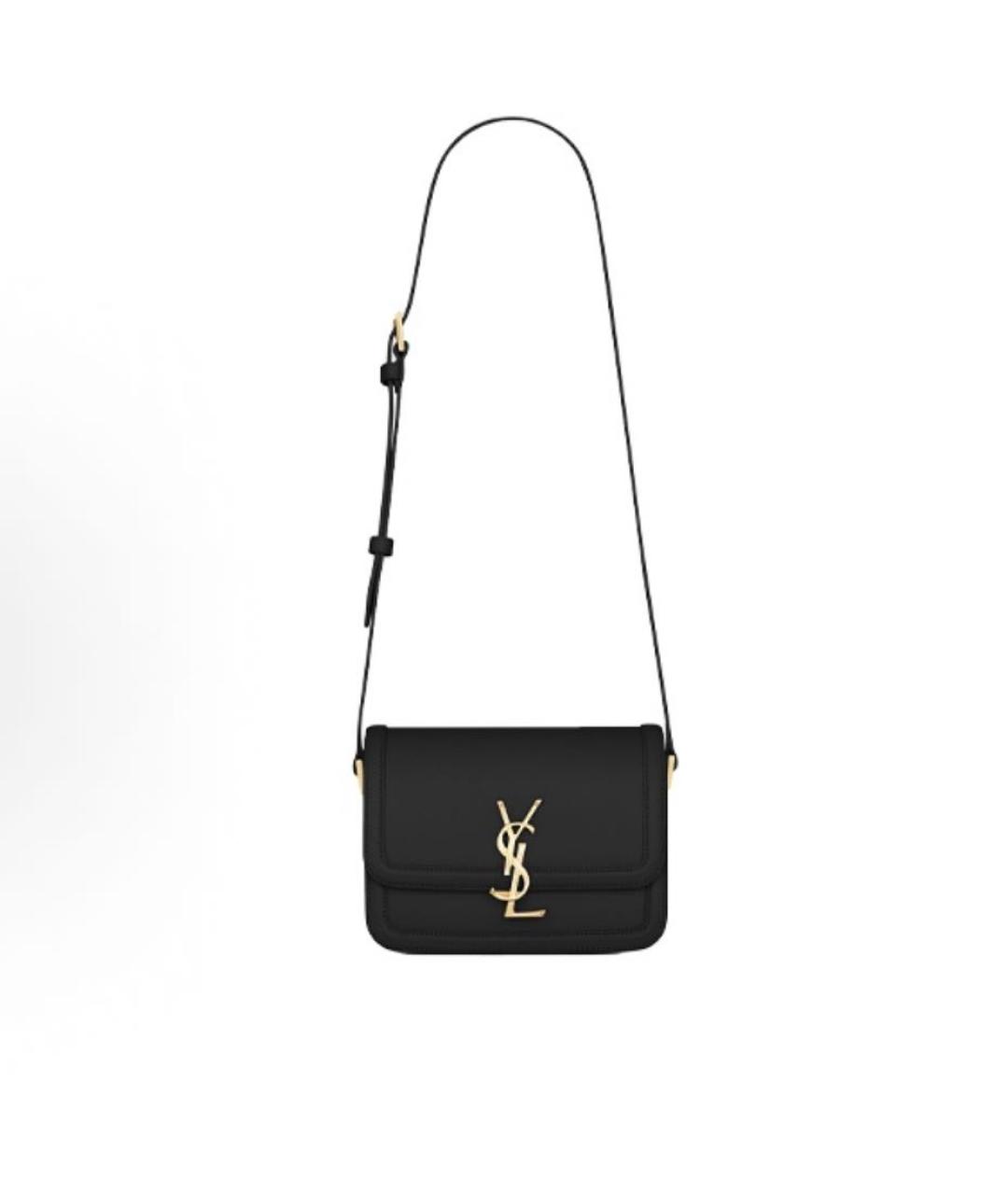 SAINT LAURENT Черная кожаная сумка через плечо, фото 1