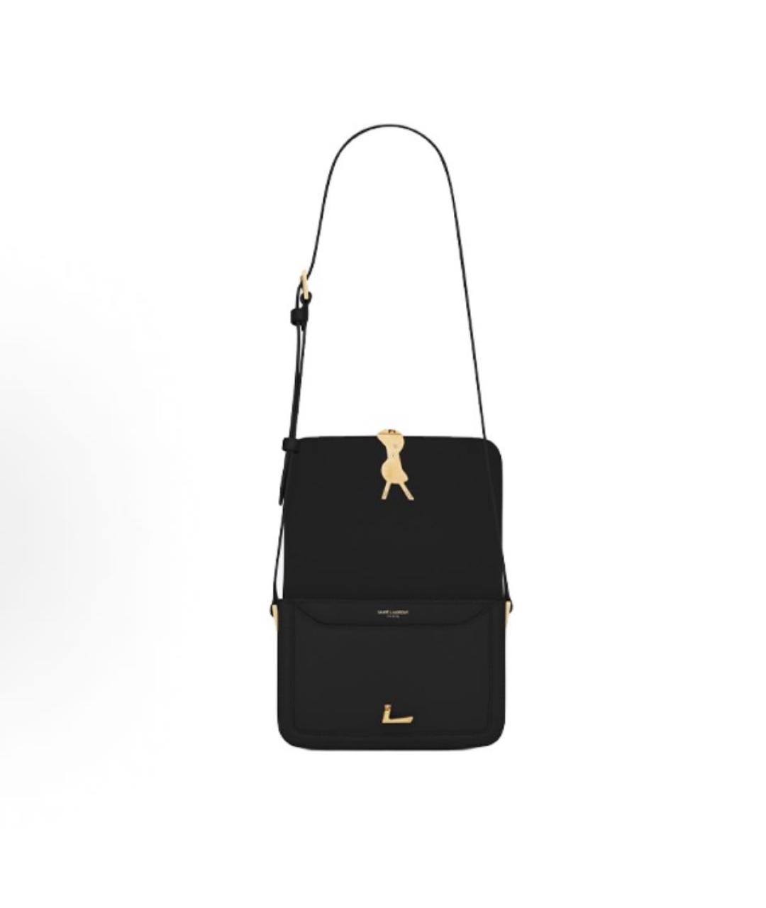 SAINT LAURENT Черная кожаная сумка через плечо, фото 4