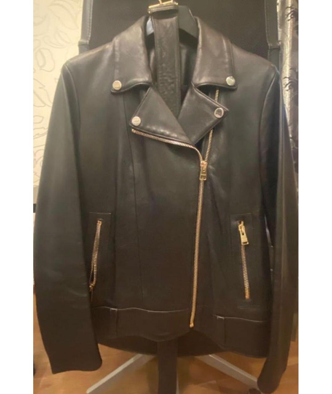 TRUSSARDI Черная кожаная куртка, фото 3