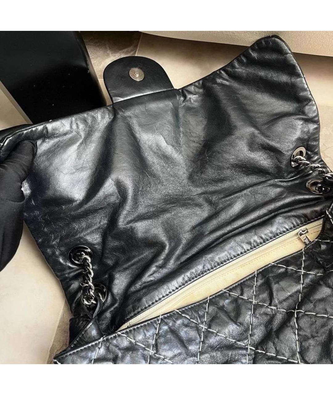 CHANEL Черная кожаная сумка через плечо, фото 5