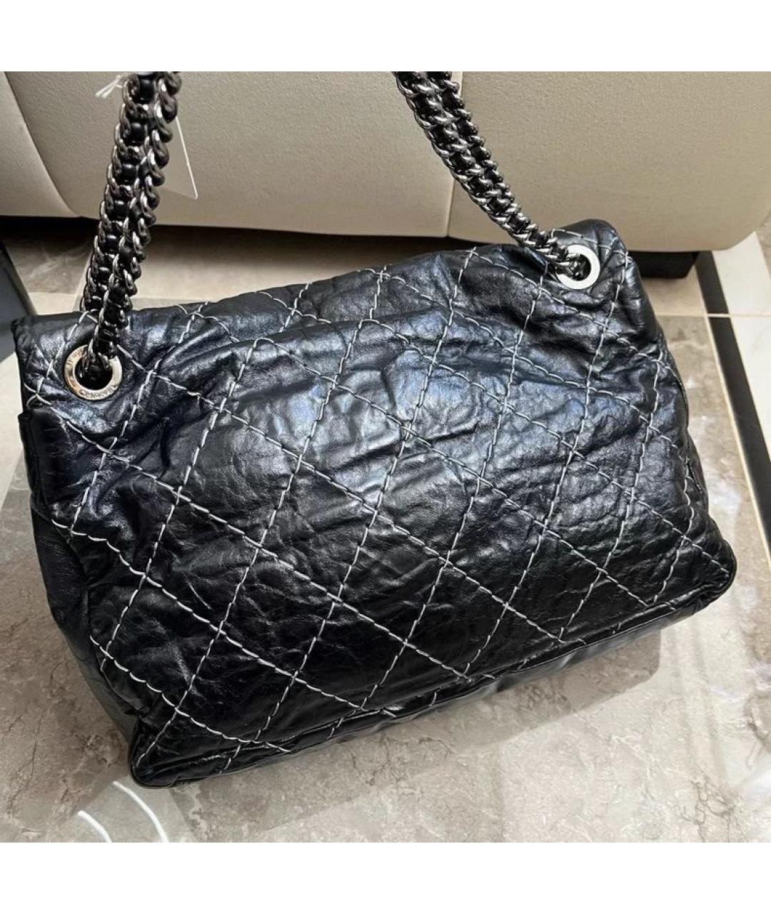 CHANEL Черная кожаная сумка через плечо, фото 7