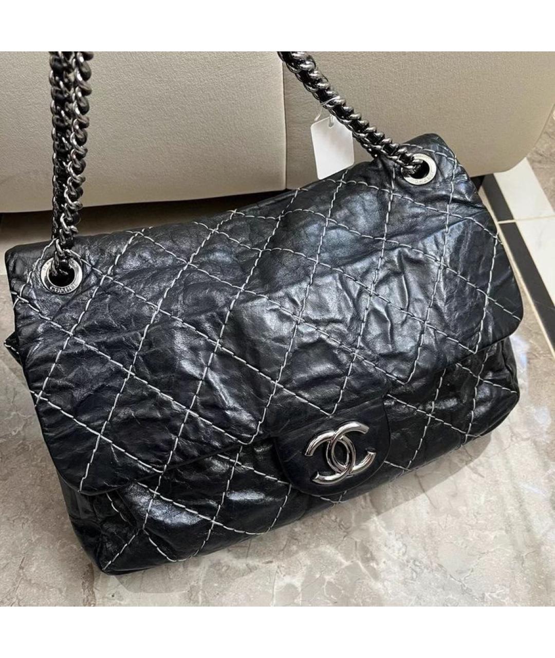 CHANEL Черная кожаная сумка через плечо, фото 10