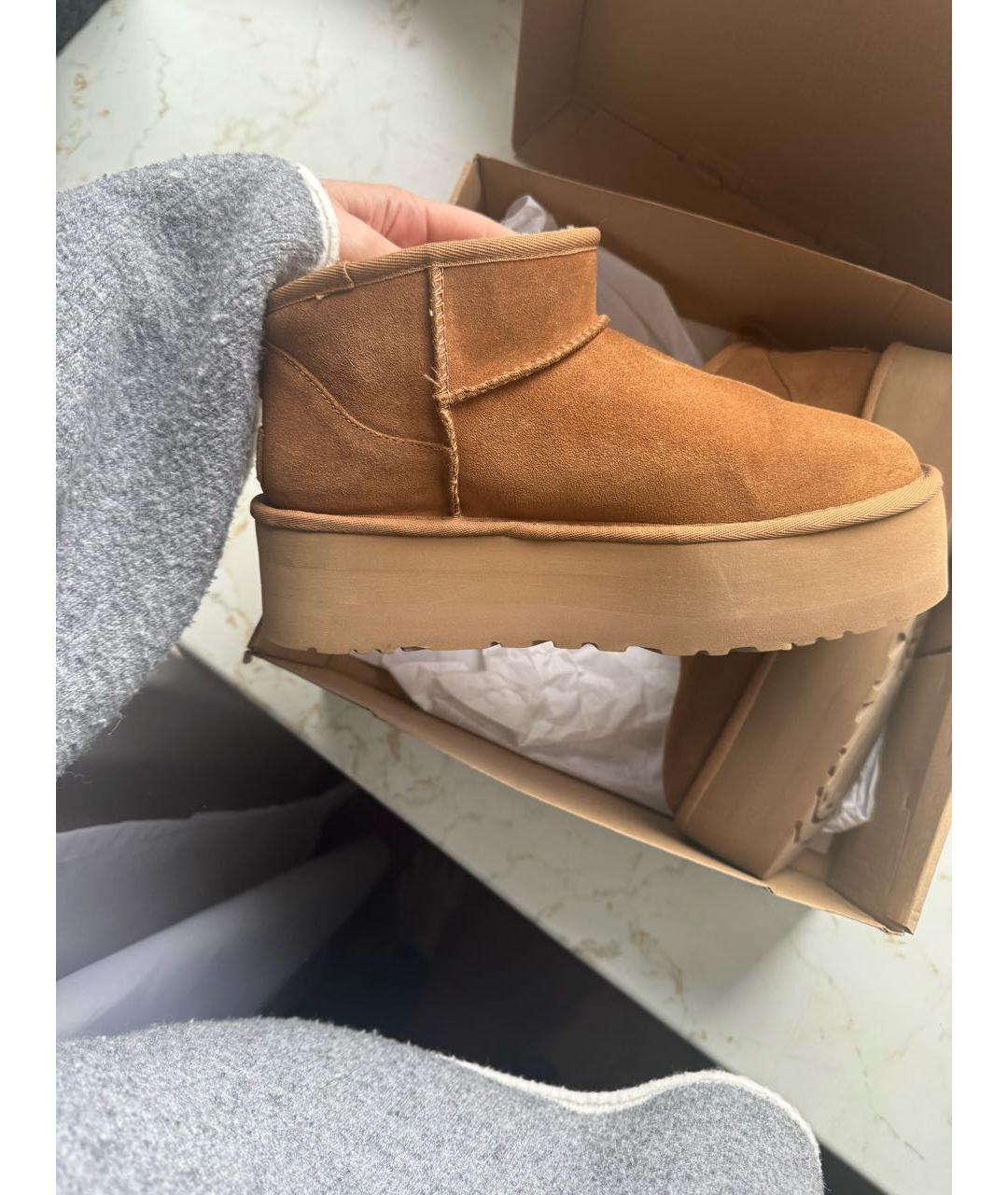 UGG AUSTRALIA Коричневые замшевые полусапоги, фото 7