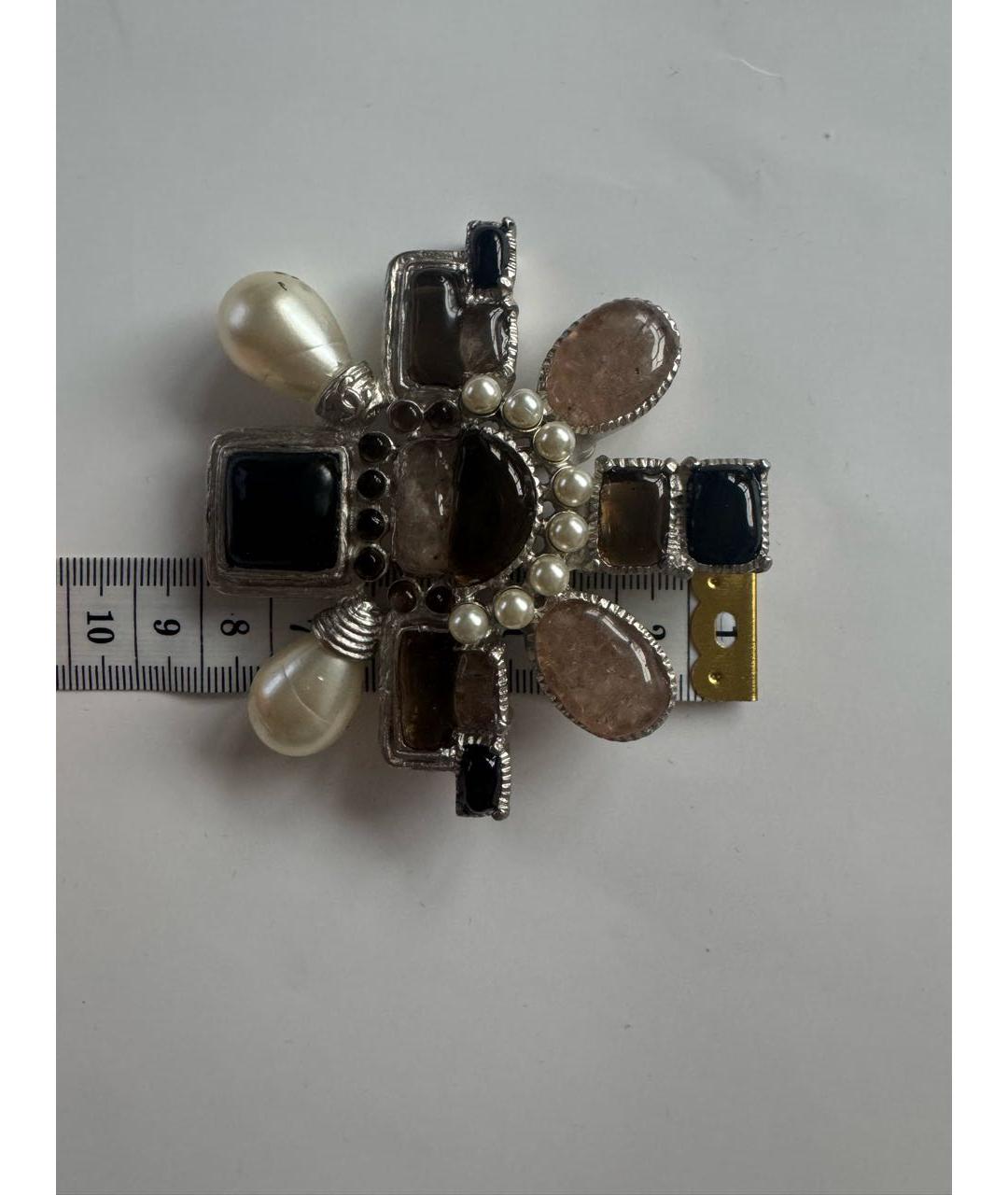 CHANEL Серебряная металлическая булавка / брошь, фото 6