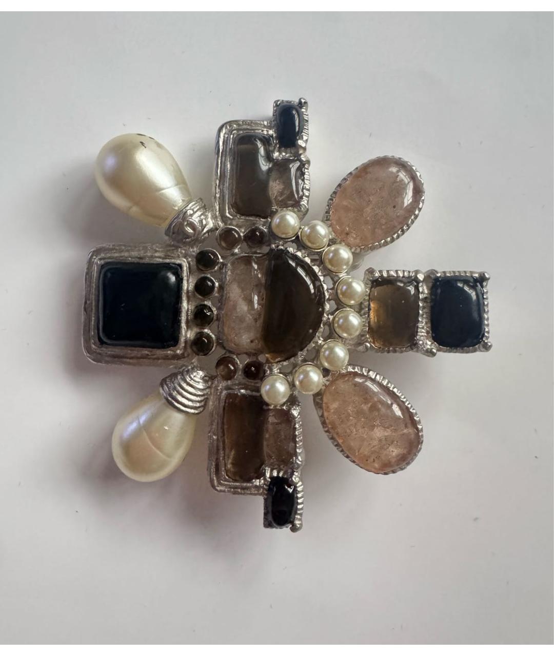 CHANEL Серебряная металлическая булавка / брошь, фото 7