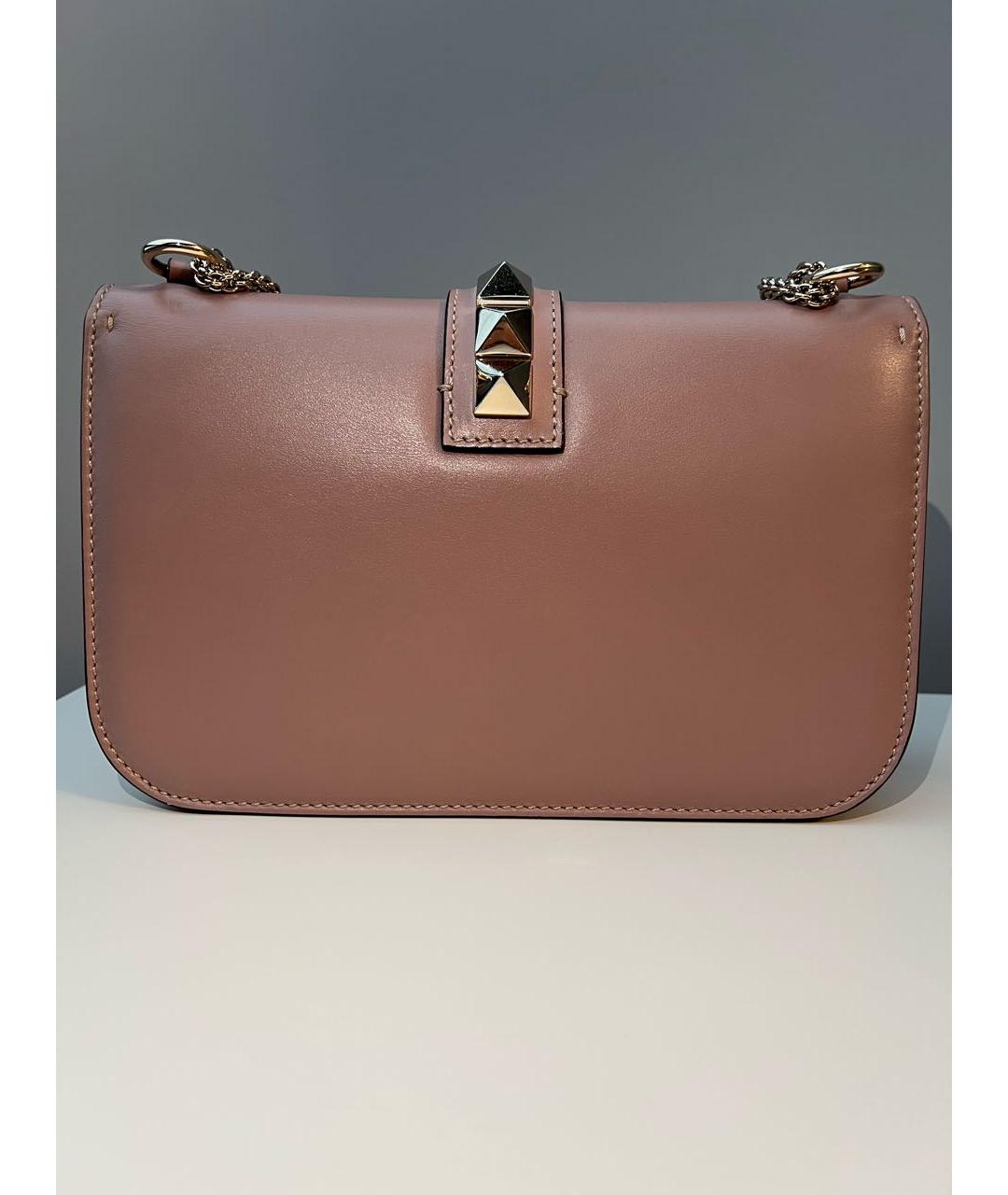 VALENTINO Розовая кожаная сумка через плечо, фото 3