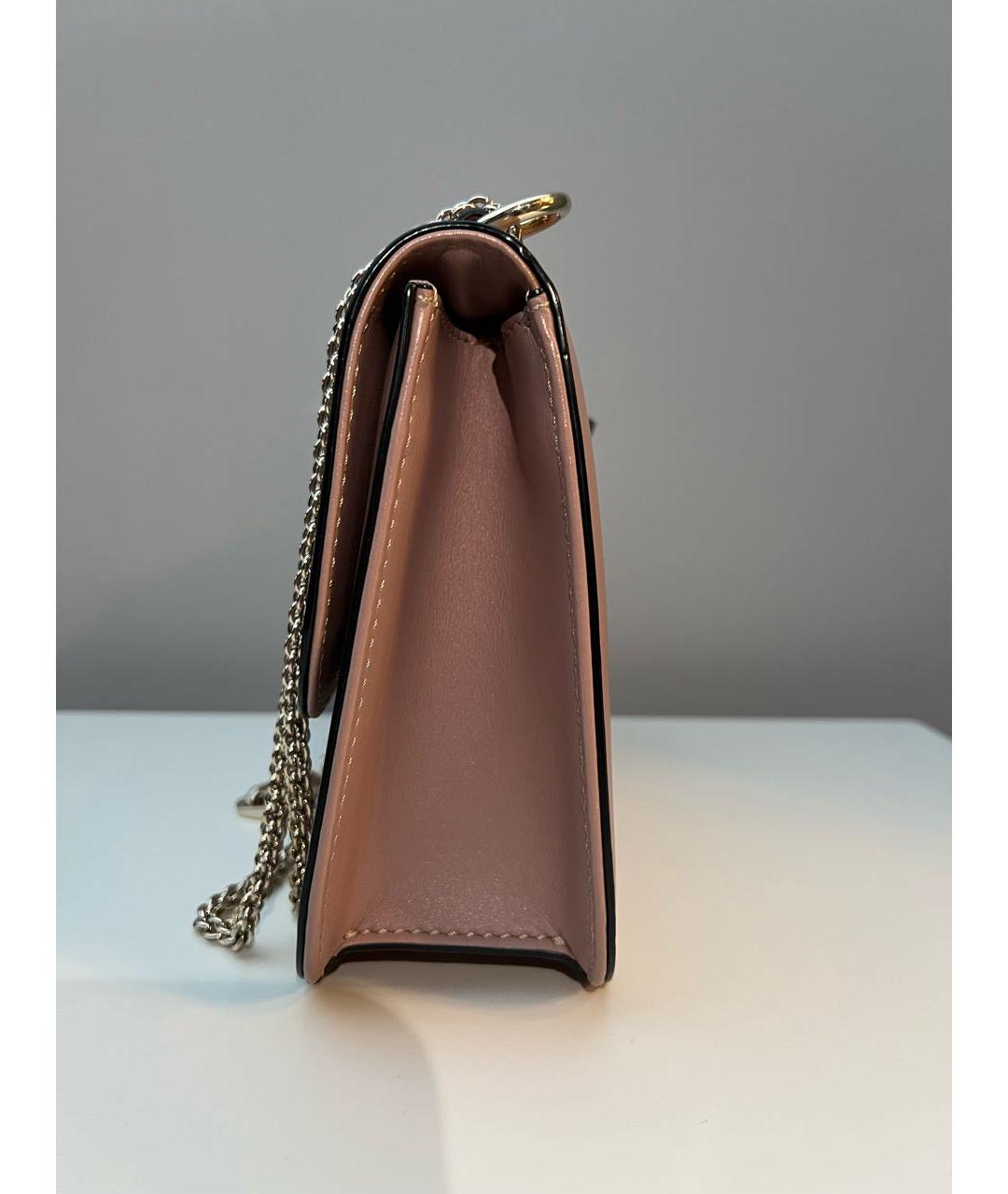 VALENTINO Розовая кожаная сумка через плечо, фото 5