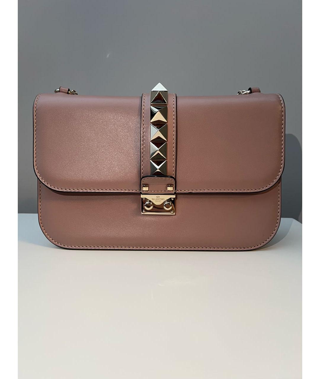 VALENTINO Розовая кожаная сумка через плечо, фото 9