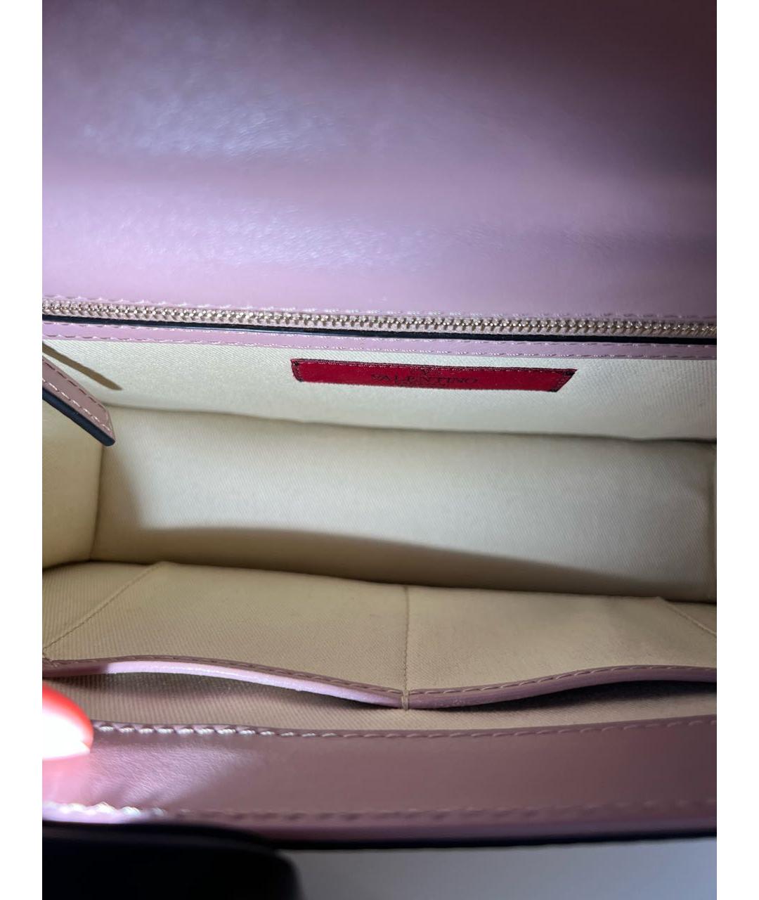 VALENTINO Розовая кожаная сумка через плечо, фото 7