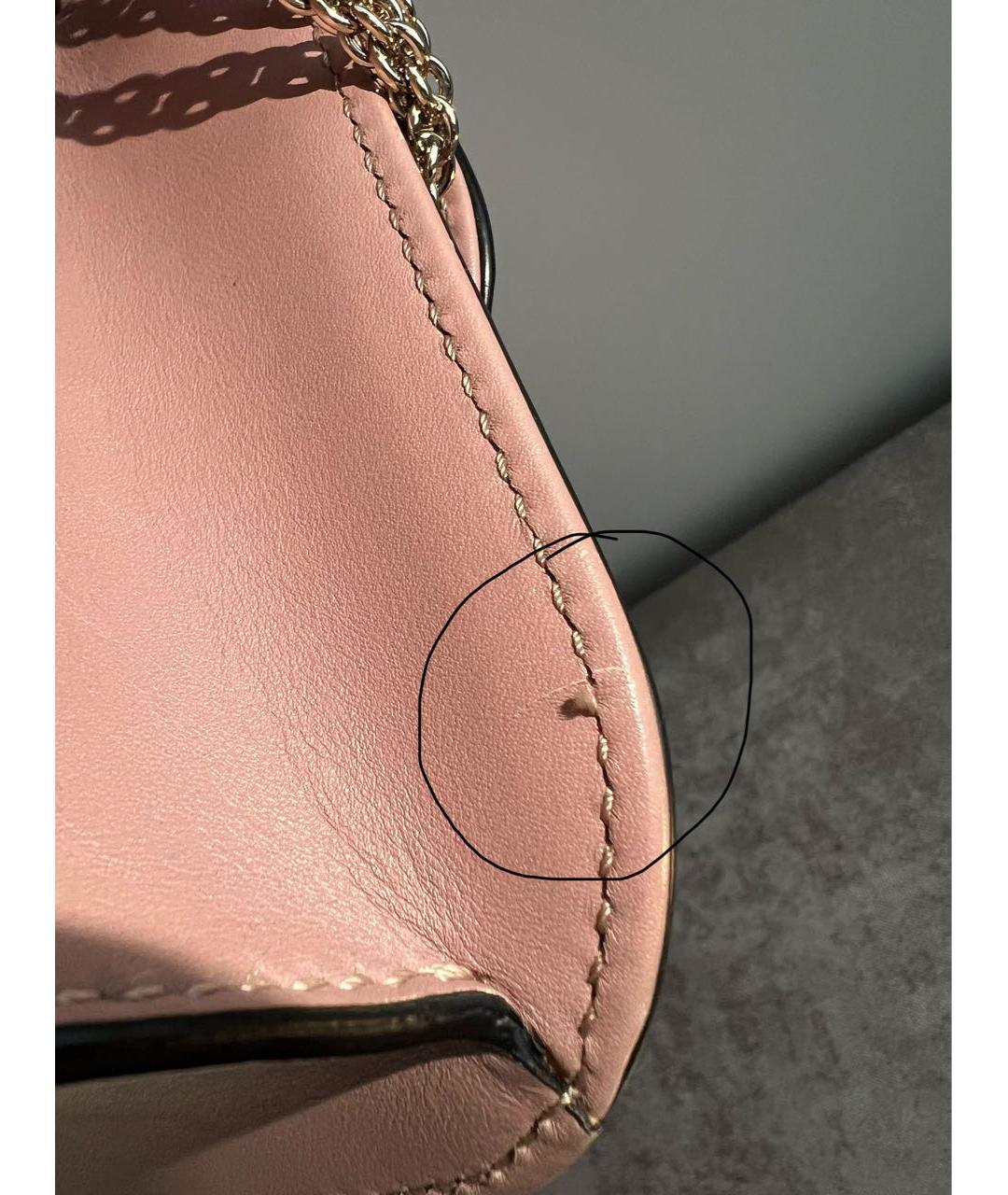 VALENTINO Розовая кожаная сумка через плечо, фото 8