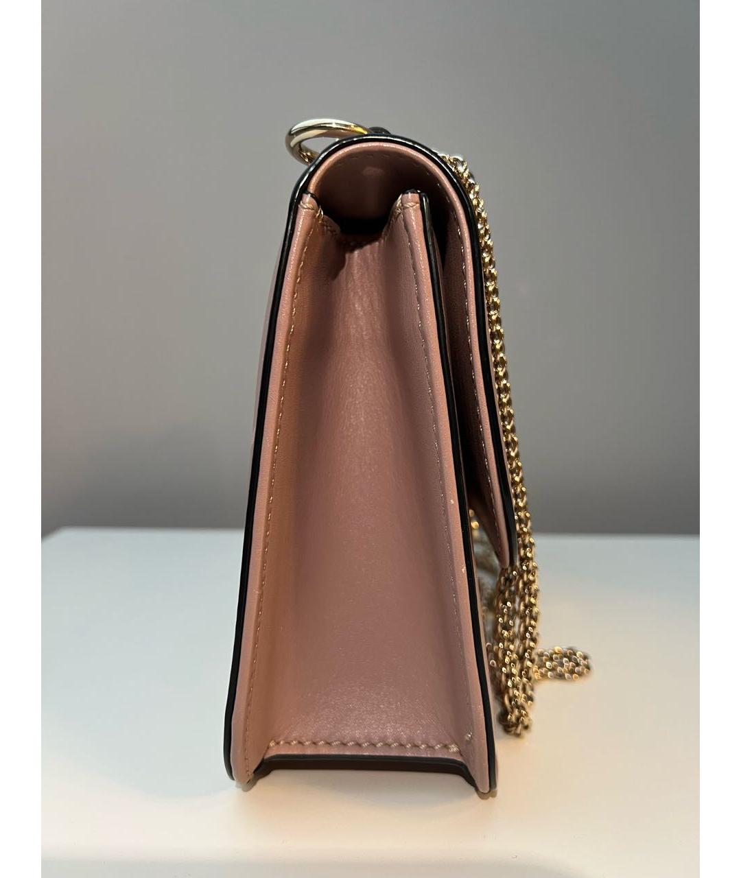 VALENTINO Розовая кожаная сумка через плечо, фото 4