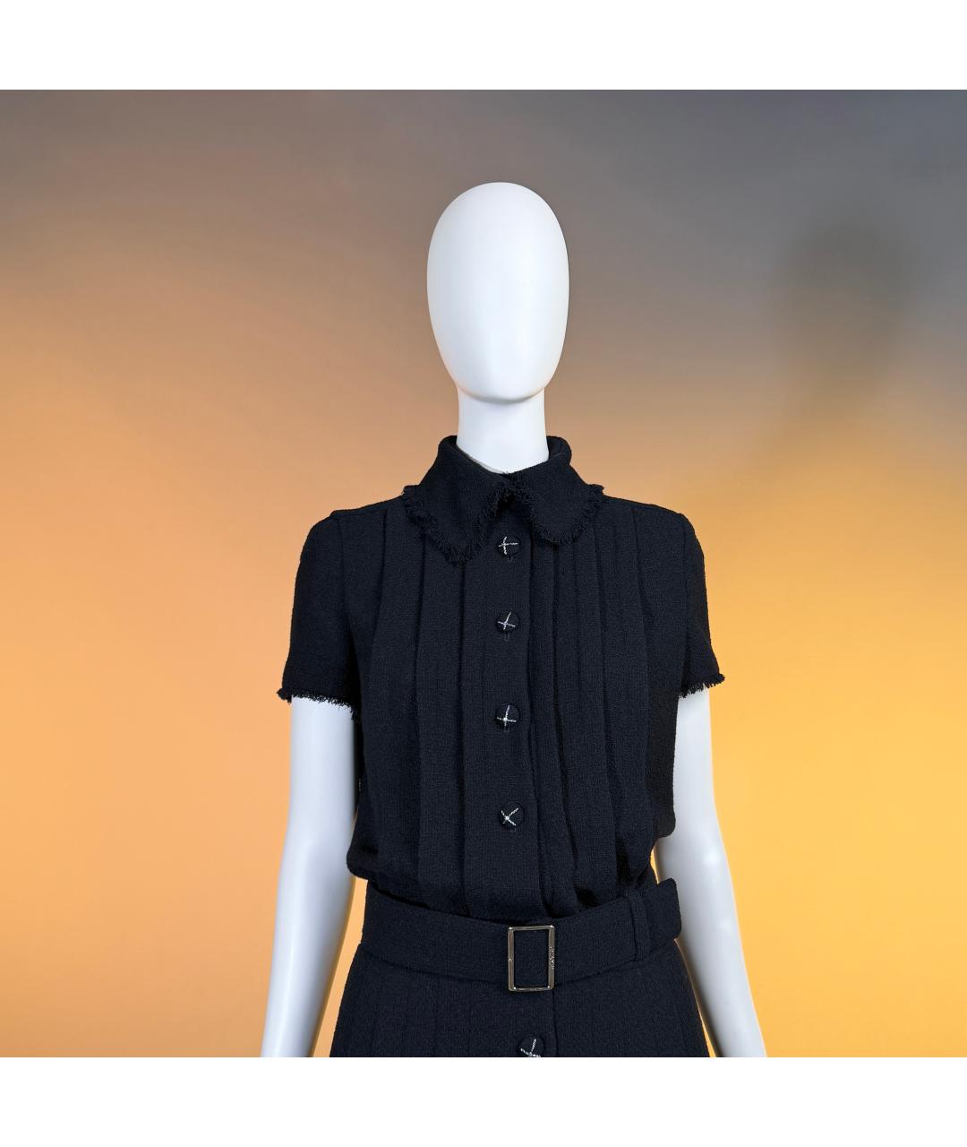 CHANEL Черное твидовое повседневное платье, фото 4