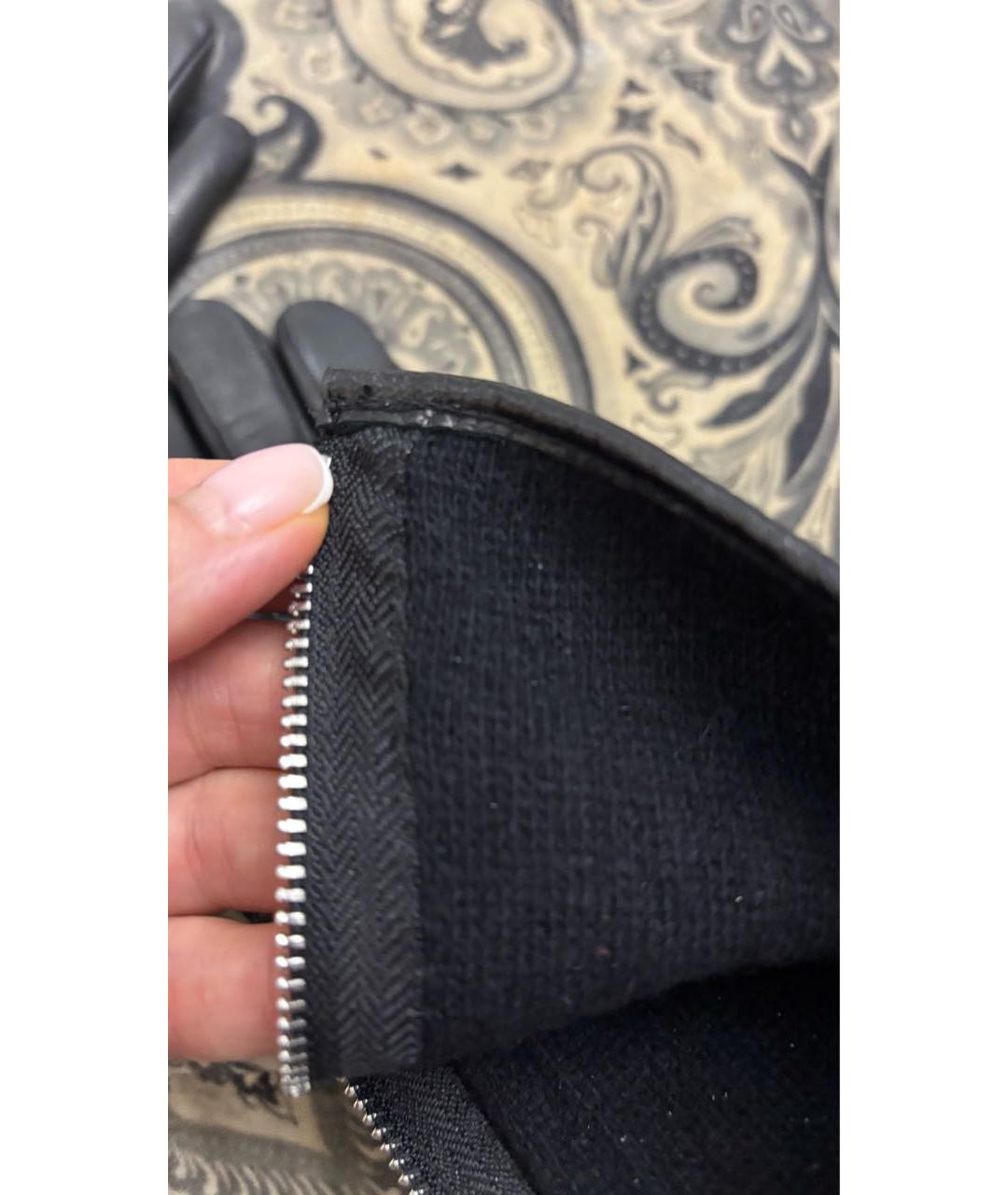 CALVIN KLEIN Черные кожаные перчатки, фото 4