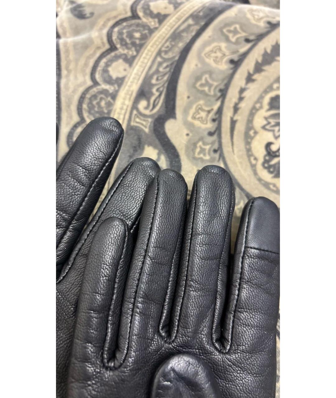 CALVIN KLEIN Черные кожаные перчатки, фото 5