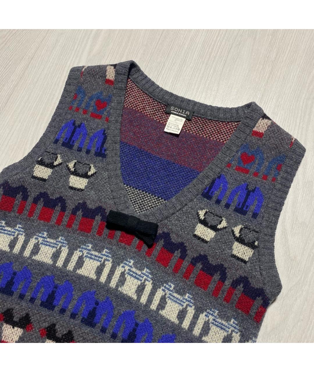 SONIA RYKIEL Мульти шерстяная жилетка, фото 3