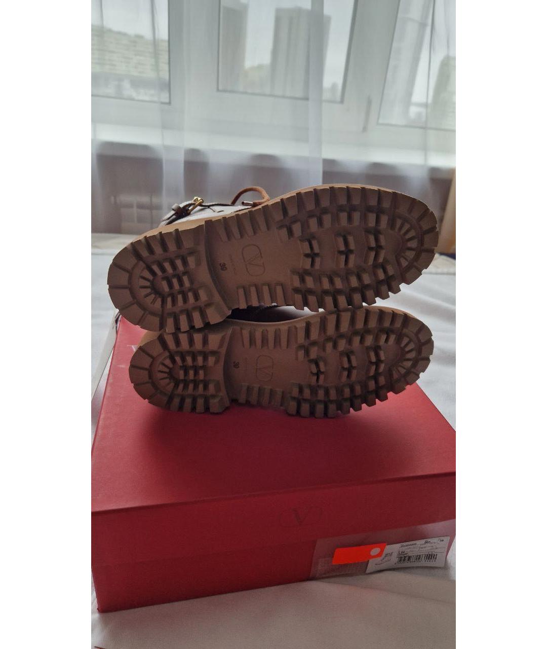 VALENTINO Коричневые кожаные ботинки, фото 6