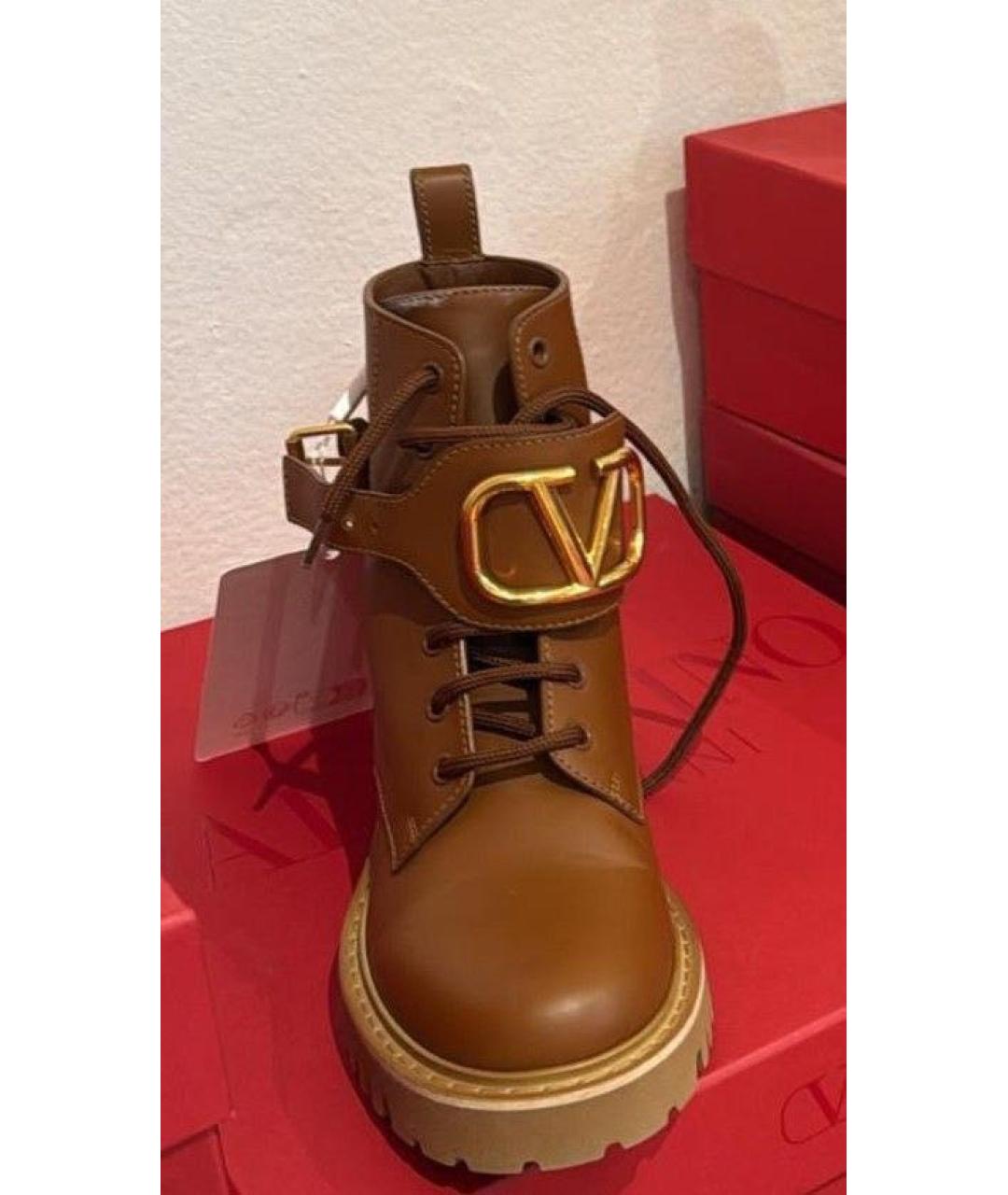 VALENTINO Коричневые кожаные ботинки, фото 5