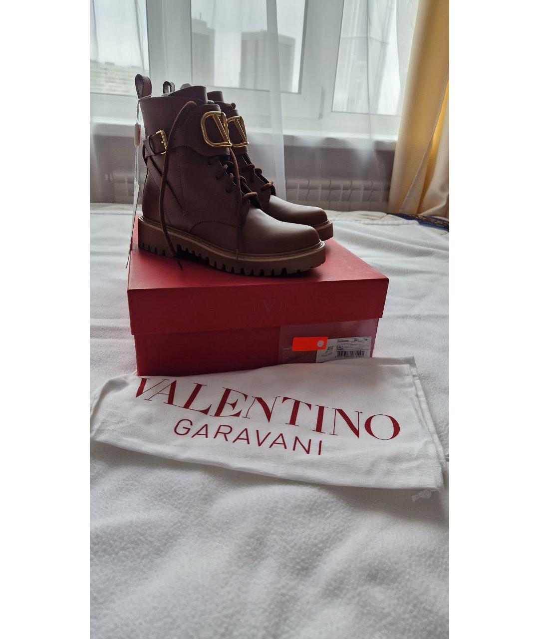 VALENTINO Коричневые кожаные ботинки, фото 7