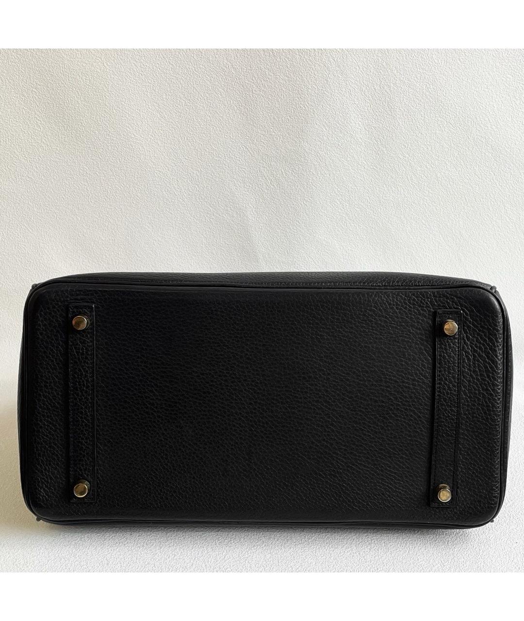 HERMES Черная кожаная сумка с короткими ручками, фото 4