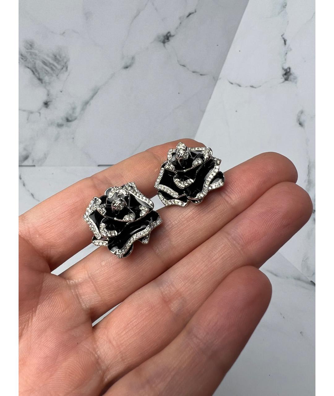 ROBERTO COIN Черные серьги из белого золота, фото 3