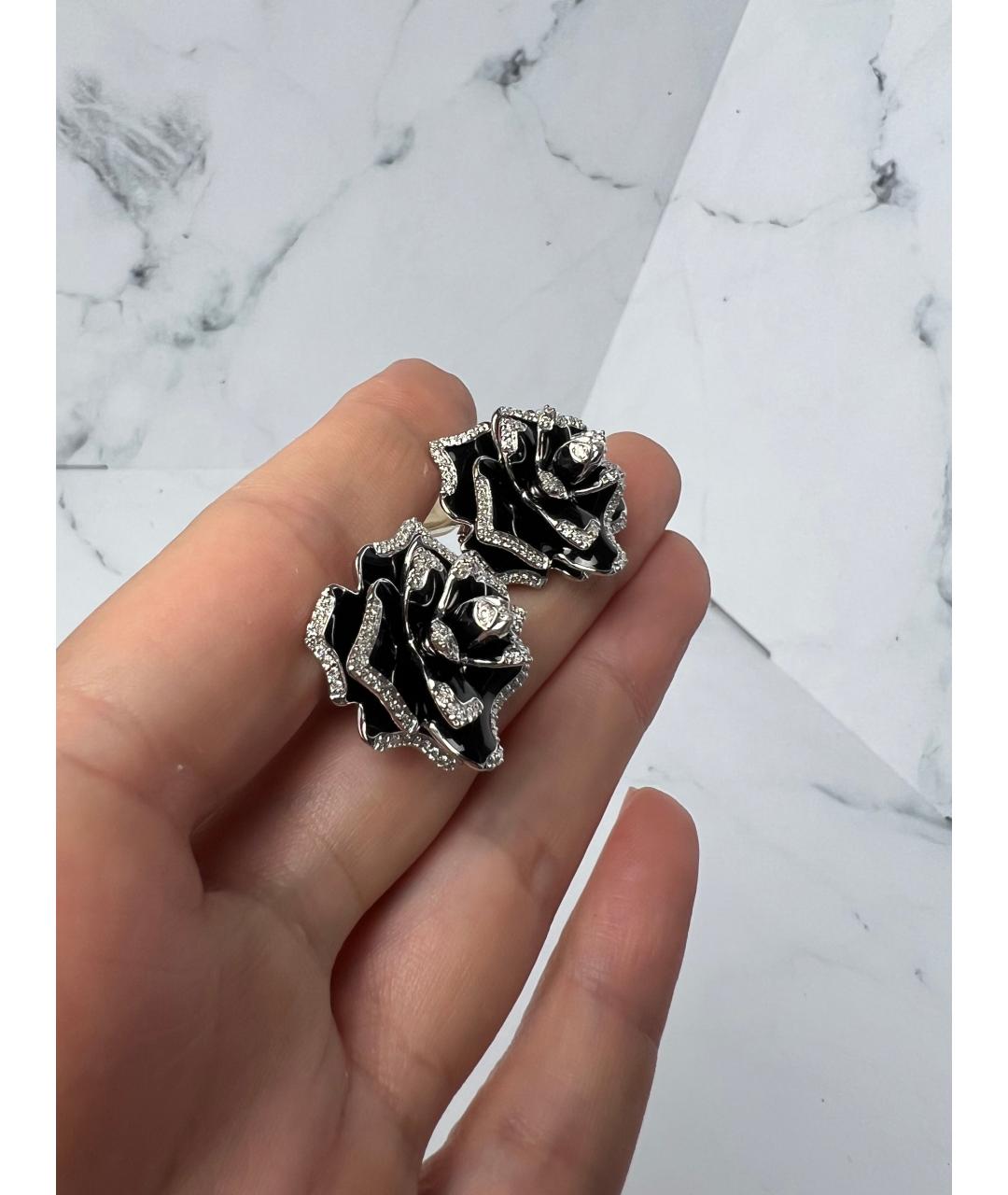 ROBERTO COIN Черные серьги из белого золота, фото 4