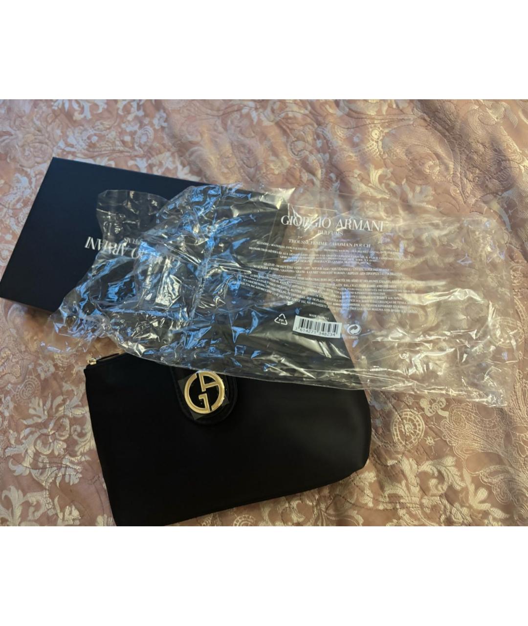 GIORGIO ARMANI Черная тканевая косметичка, фото 7