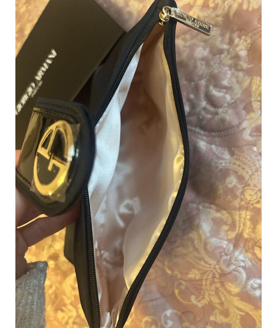 GIORGIO ARMANI Черная тканевая косметичка, фото 4