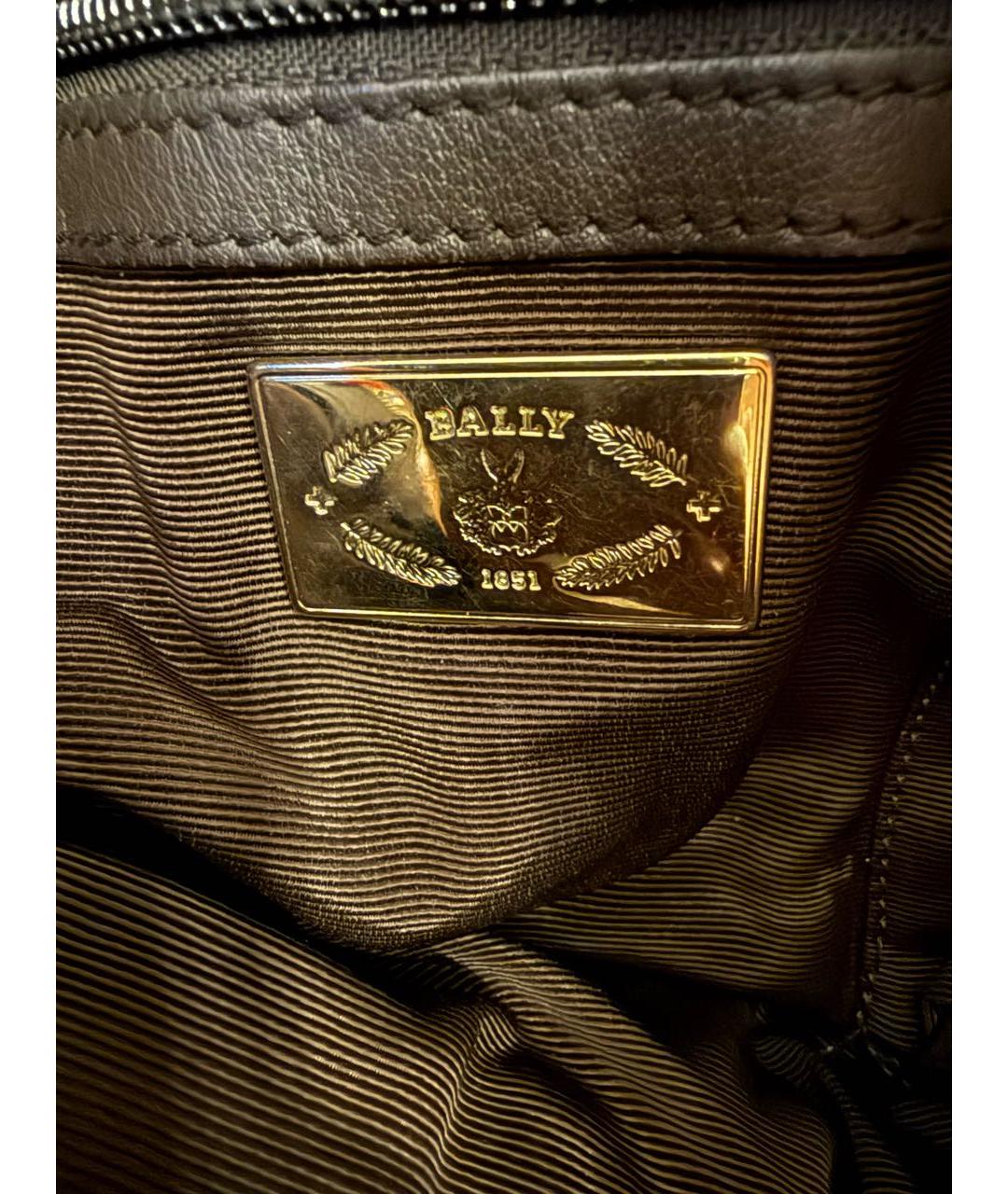 BALLY Коричневая кожаная сумка с короткими ручками, фото 3