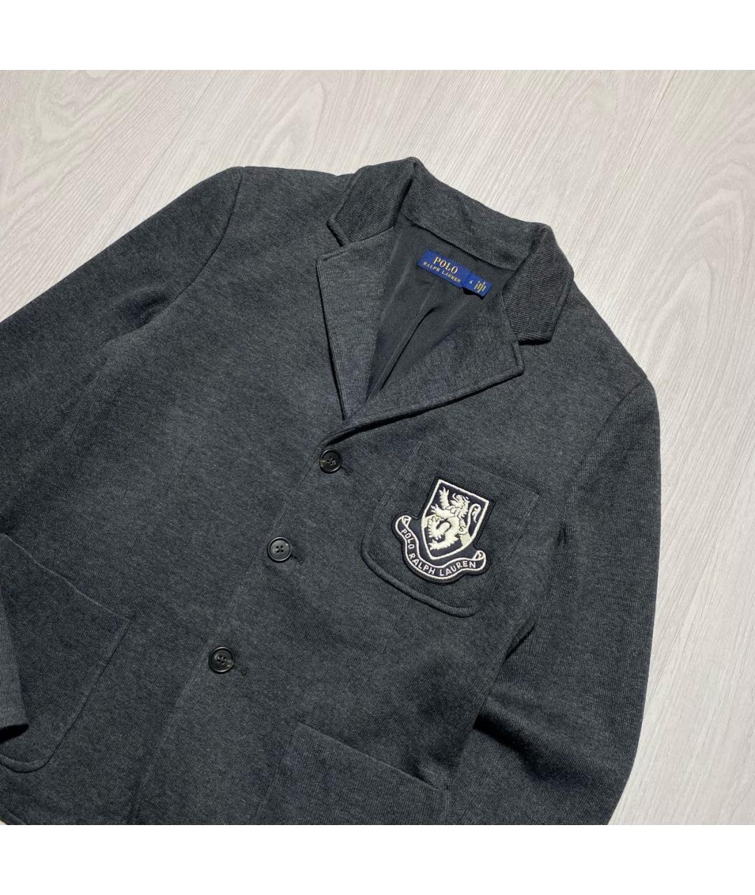 POLO RALPH LAUREN Антрацитовый хлопковый жакет/пиджак, фото 2