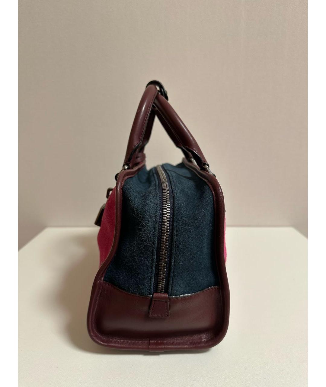 LOEWE Фуксия замшевая сумка с короткими ручками, фото 2