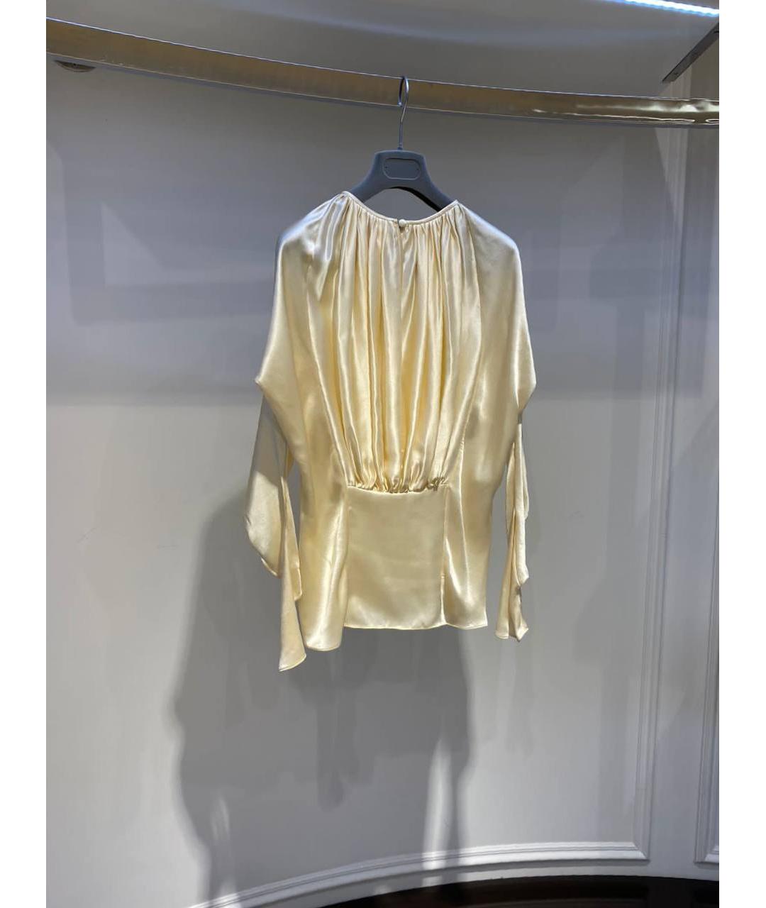 ALEXANDER MCQUEEN Бежевая шелковая блузы, фото 2