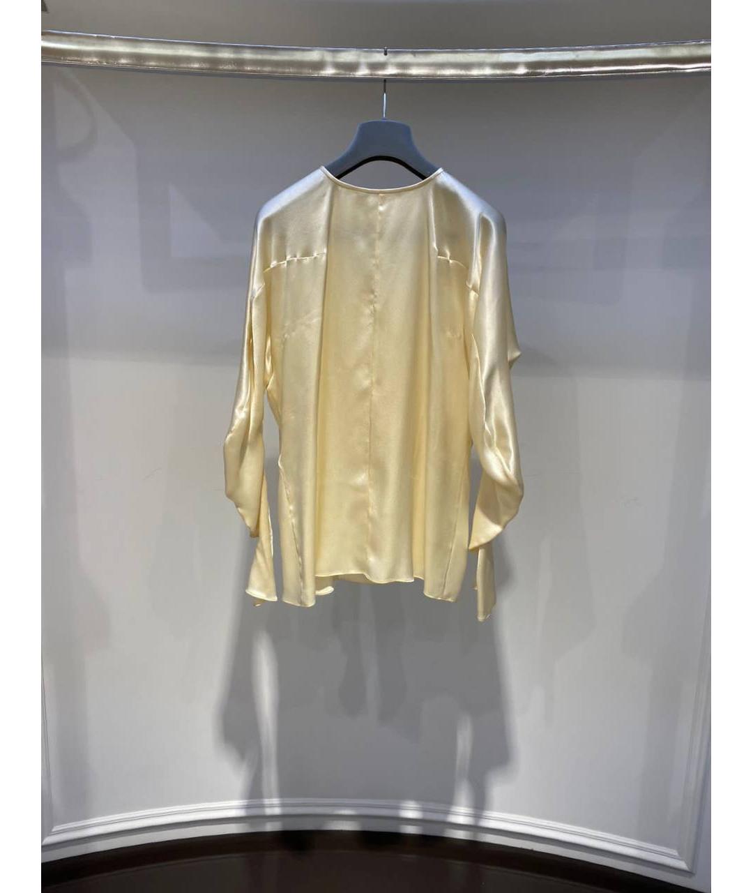 ALEXANDER MCQUEEN Бежевая шелковая блузы, фото 3
