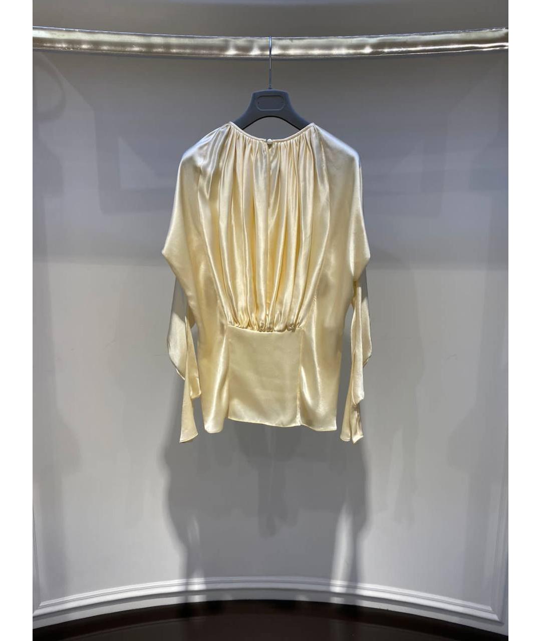 ALEXANDER MCQUEEN Бежевая шелковая блузы, фото 4