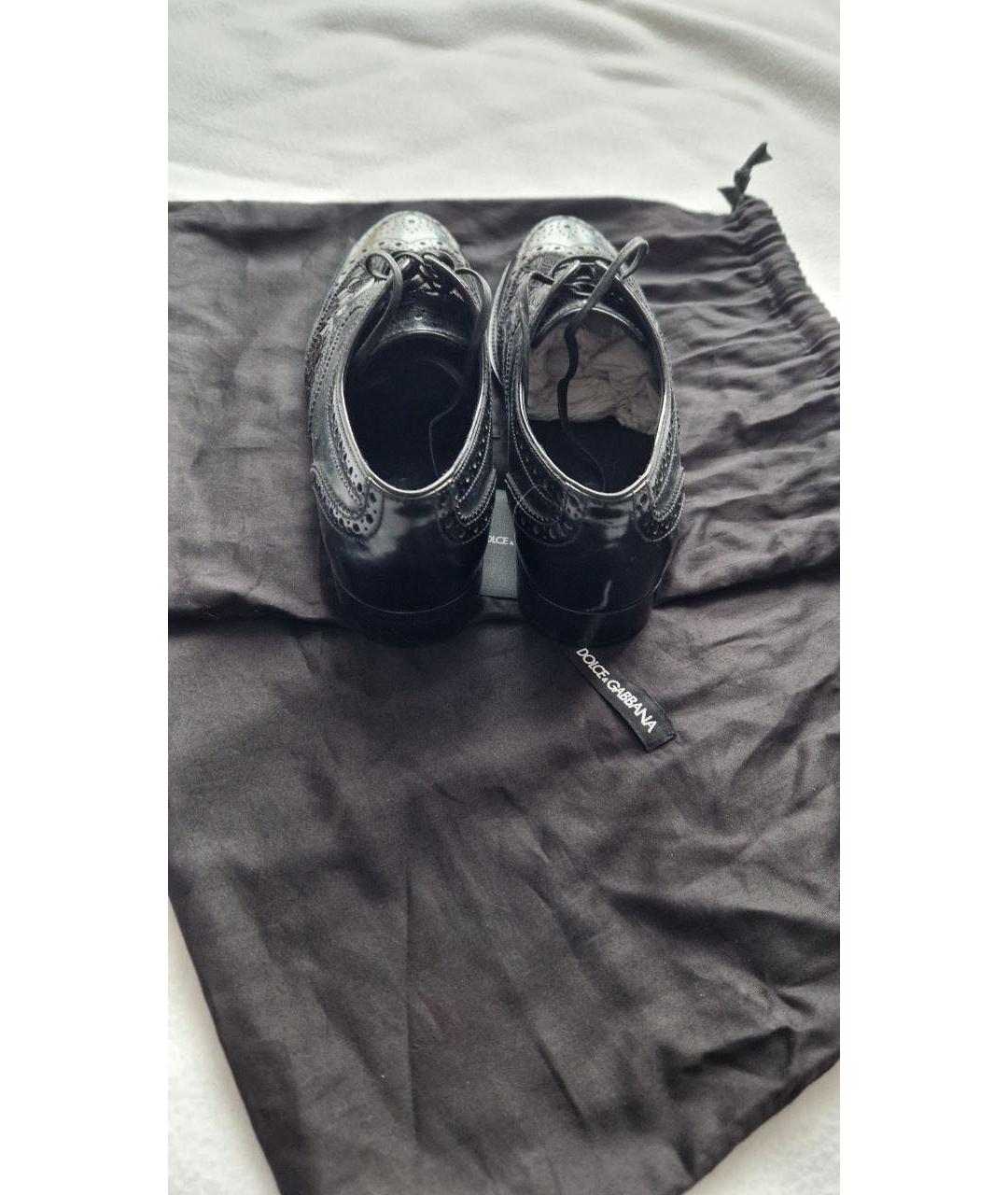 DOLCE&GABBANA Черные кожаные брогги и оксфорды, фото 6