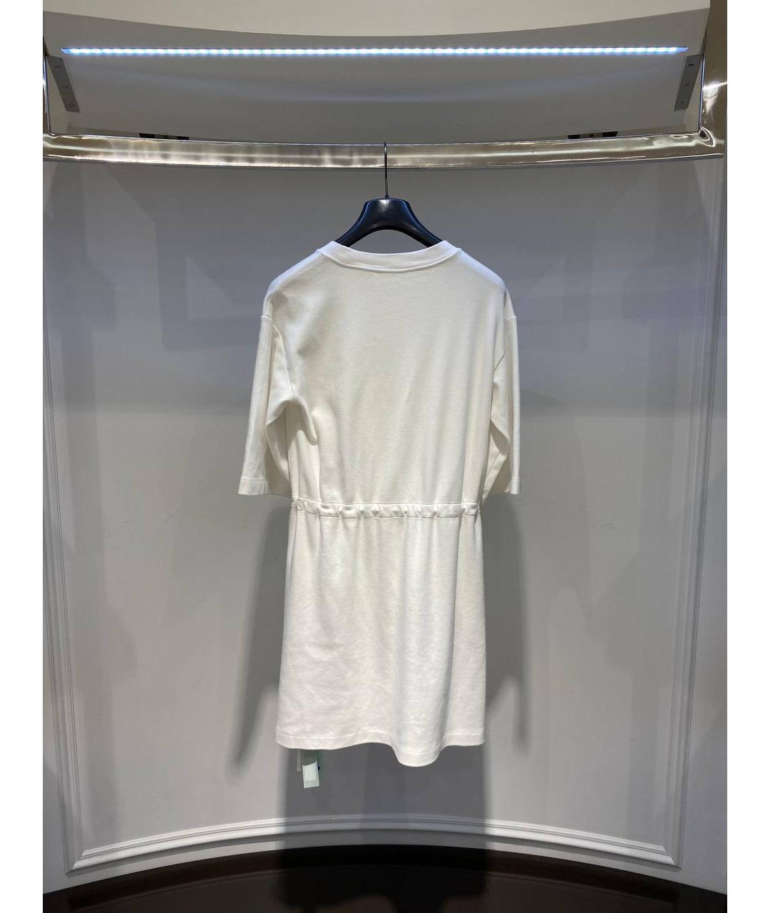 OFF-WHITE Белое хлопковое повседневное платье, фото 3