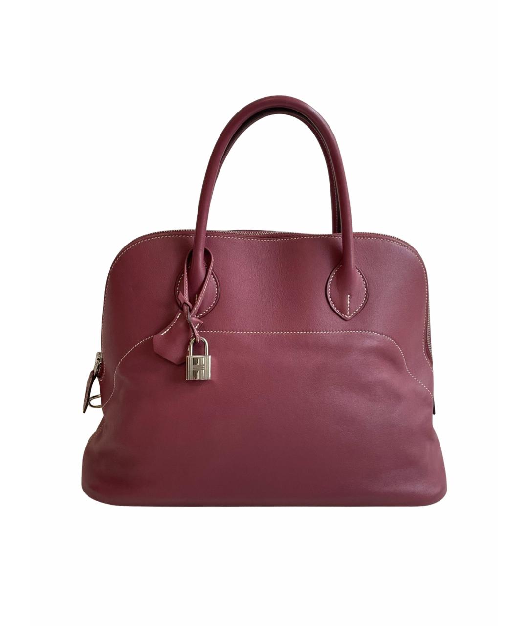 HERMES Розовая кожаная сумка с короткими ручками, фото 1