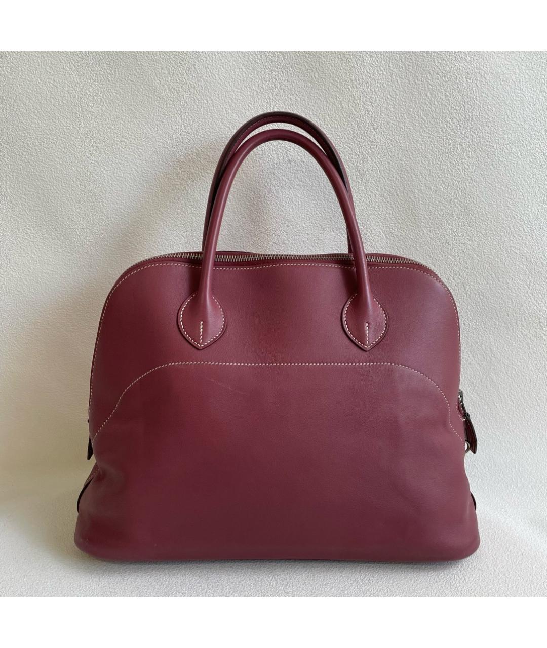 HERMES Розовая кожаная сумка с короткими ручками, фото 3