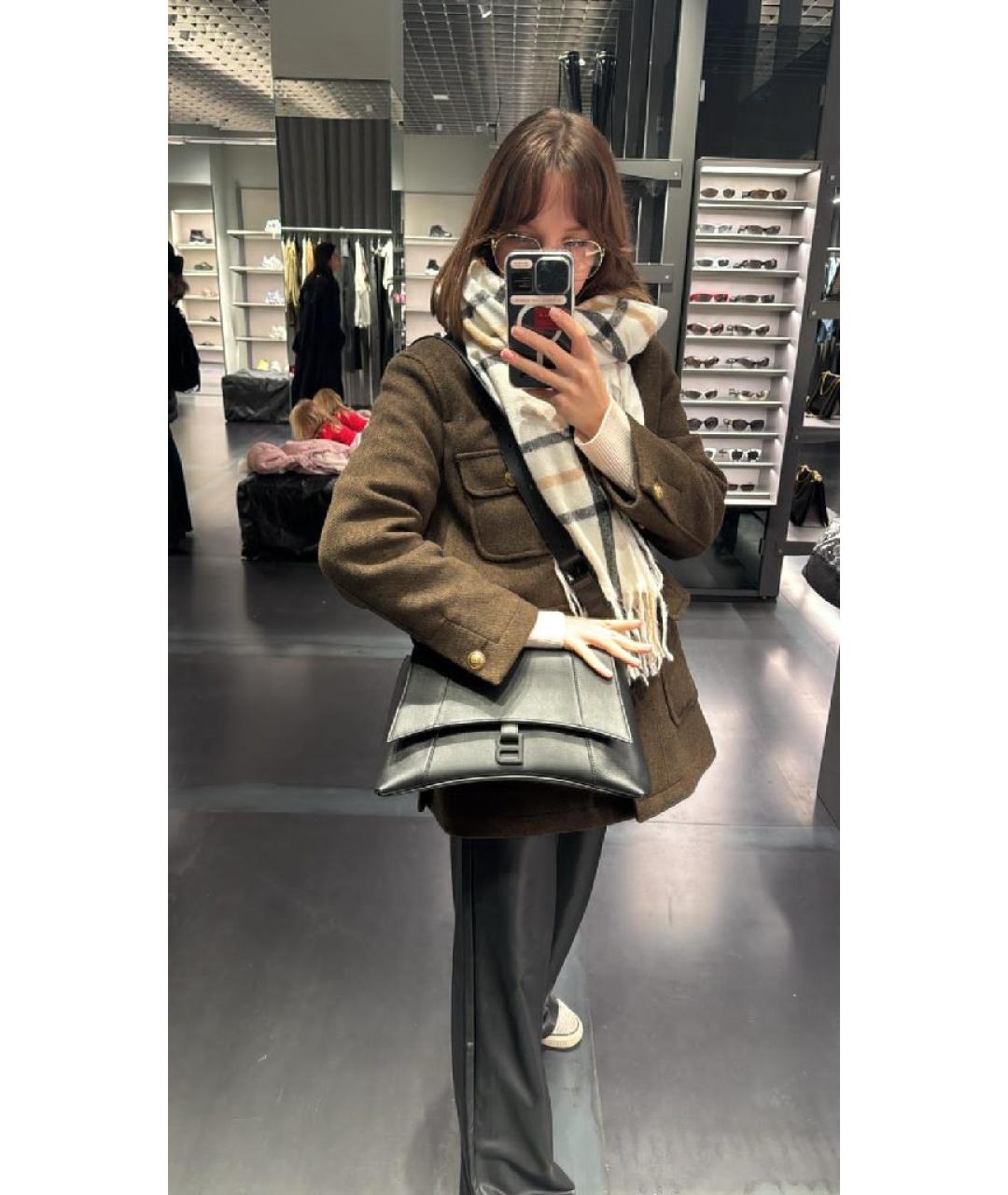 BALENCIAGA Черная кожаная сумка через плечо, фото 6