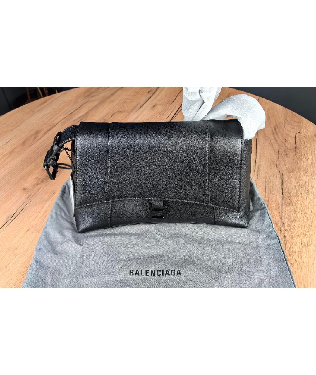 BALENCIAGA Черная кожаная сумка через плечо, фото 7