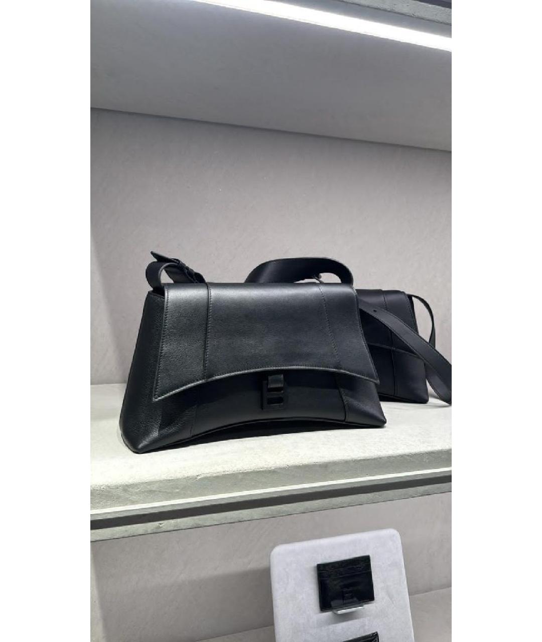 BALENCIAGA Черная кожаная сумка через плечо, фото 2