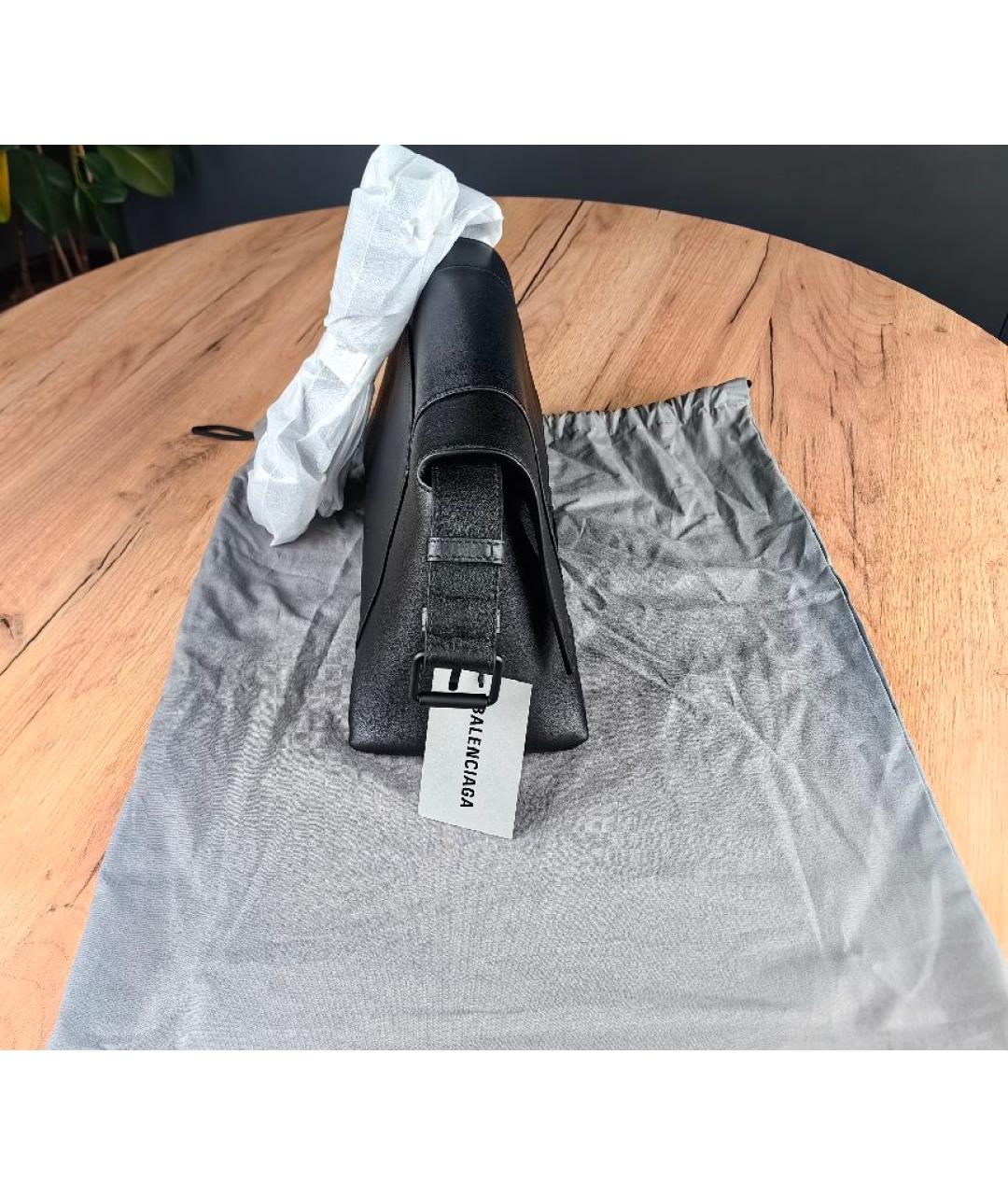 BALENCIAGA Черная кожаная сумка через плечо, фото 3