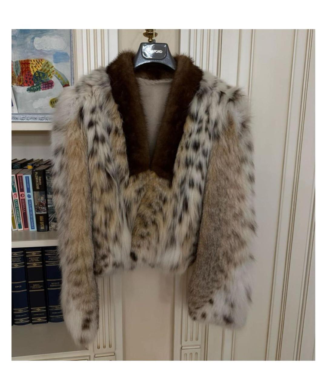 BRIONI Бежевая меховая шуба, фото 4